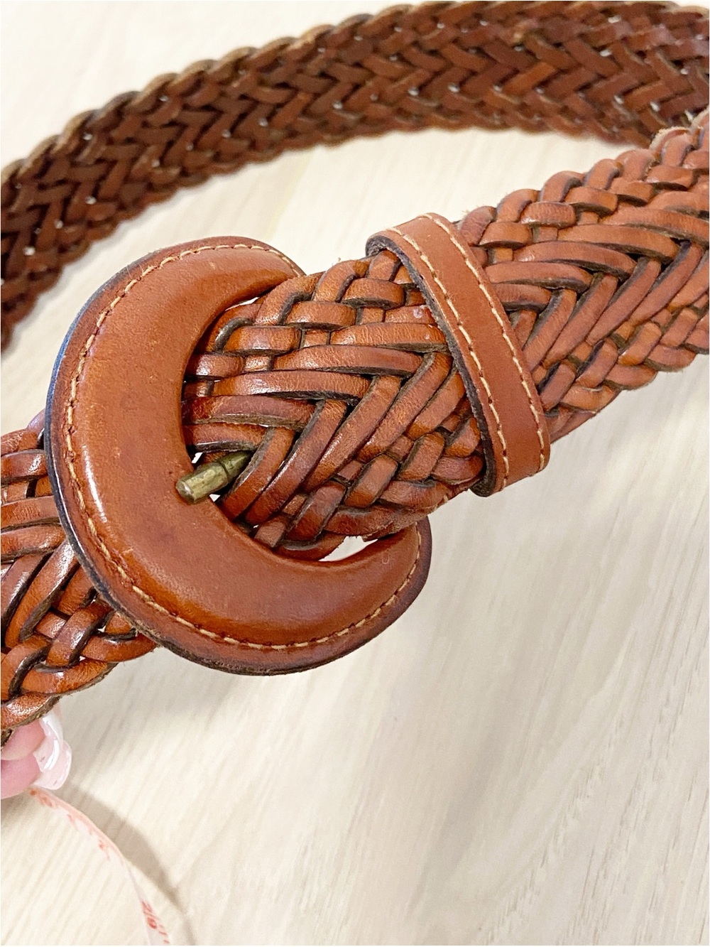Vintage Nordstrom woven braided leather belt brown made in italy - Picture 2 of 4